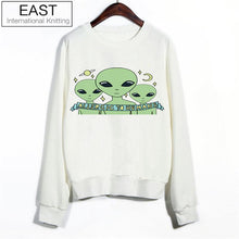 EAST KNITTING 2017 Winter Women Fashion Hoodies Three Aliens Harajuku Large Size Female Clothing