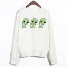 EAST KNITTING 2017 Winter Women Fashion Hoodies Three Aliens Harajuku Large Size Female Clothing