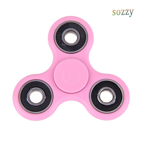 Hot Plastic Finger Fidget Spinner Pink for Autism ADHD Anti-stress Relief Focus Toys Tri-Spinner EDC Hand Spiner Spinners