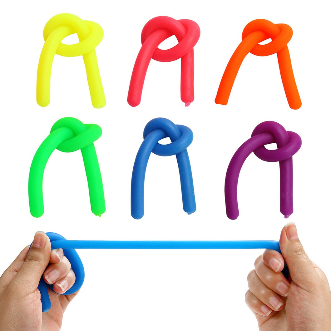 6 Pcs Colorful TPR Stretchy Strings Fidget Toys Anti Stress Anxiety Relief ADHD Fidget Noodle Fiddle Sensory Toy