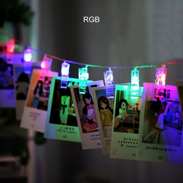 ANBLUB 1.5M 2M 3M Photo Clip Holder LED String lights For Christmas New Year Party Wedding Home Decoration Fairy lights Battery
