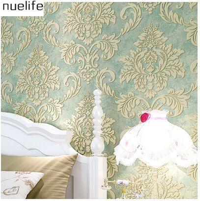 European nonwovens wallpaper living room bedroom 3D stereo stripes super thick relief wallpaper background wall