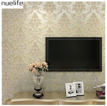European nonwovens wallpaper living room bedroom 3D stereo stripes super thick relief wallpaper background wall